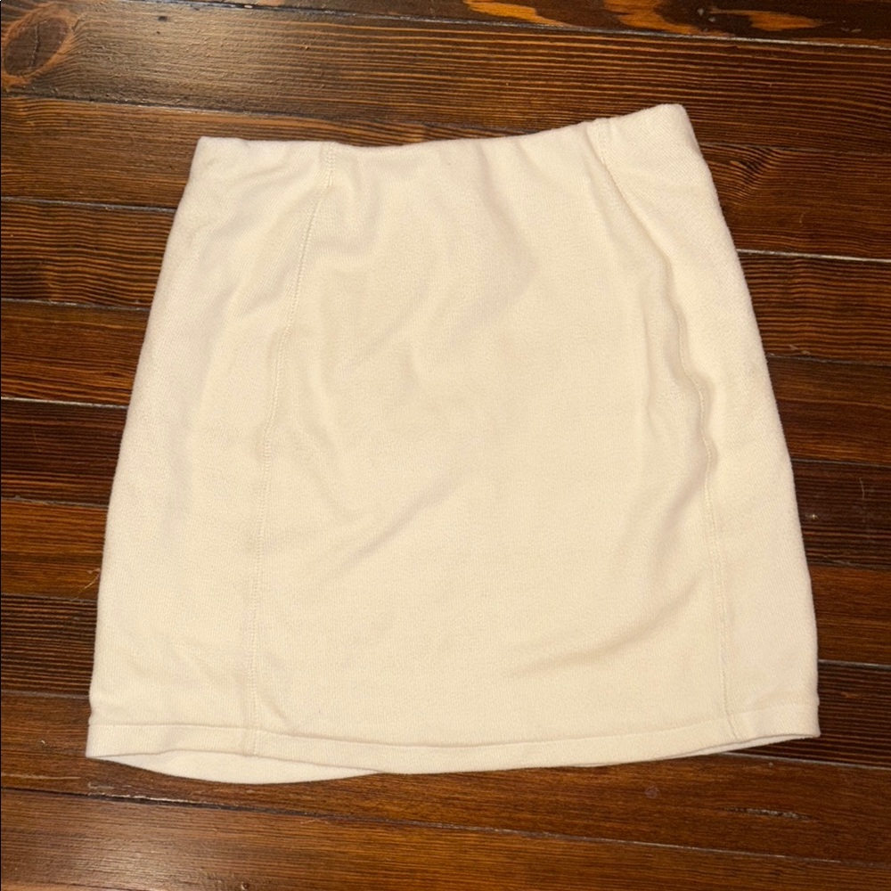 KOTN Cream Cozy Mini Skirt